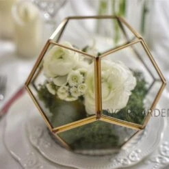 Handmade Gold Tabletop Polyhedron Glass Geometric Terrarium For Wedding Section Reception 24 Handmade Gold Tabletop Polyhedron Glass Geometric Terrarium For Wedding Section Reception -Terrarium Plant Hub product image 679178239