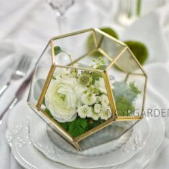 Handmade Gold Tabletop Polyhedron Glass Geometric Terrarium For Wedding Section Reception 25 Handmade Gold Tabletop Polyhedron Glass Geometric Terrarium For Wedding Section Reception -Terrarium Plant Hub product image 679178242