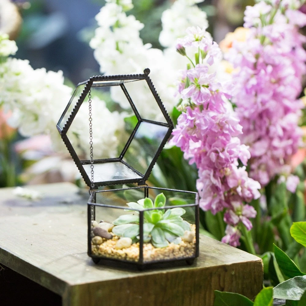 Handmade Small Glass Jewelry Geometric Box Terrarium For Succulents Ring Box 7 Handmade Small Glass Jewelry Geometric Box Terrarium For Succulents Ring Box - Image 5