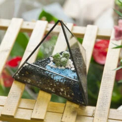 Handmade Small Pyramid Glass Geometric Terrarium For Ring Box Moss Cacti -Terrarium Plant Hub product image 997415094