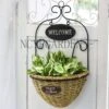 Pastoral Style Handmade Metalwork Wickerwork Basket Wall Hanging Planter For Home Garden Flower Pot -Terrarium Plant Hub product image 997500379